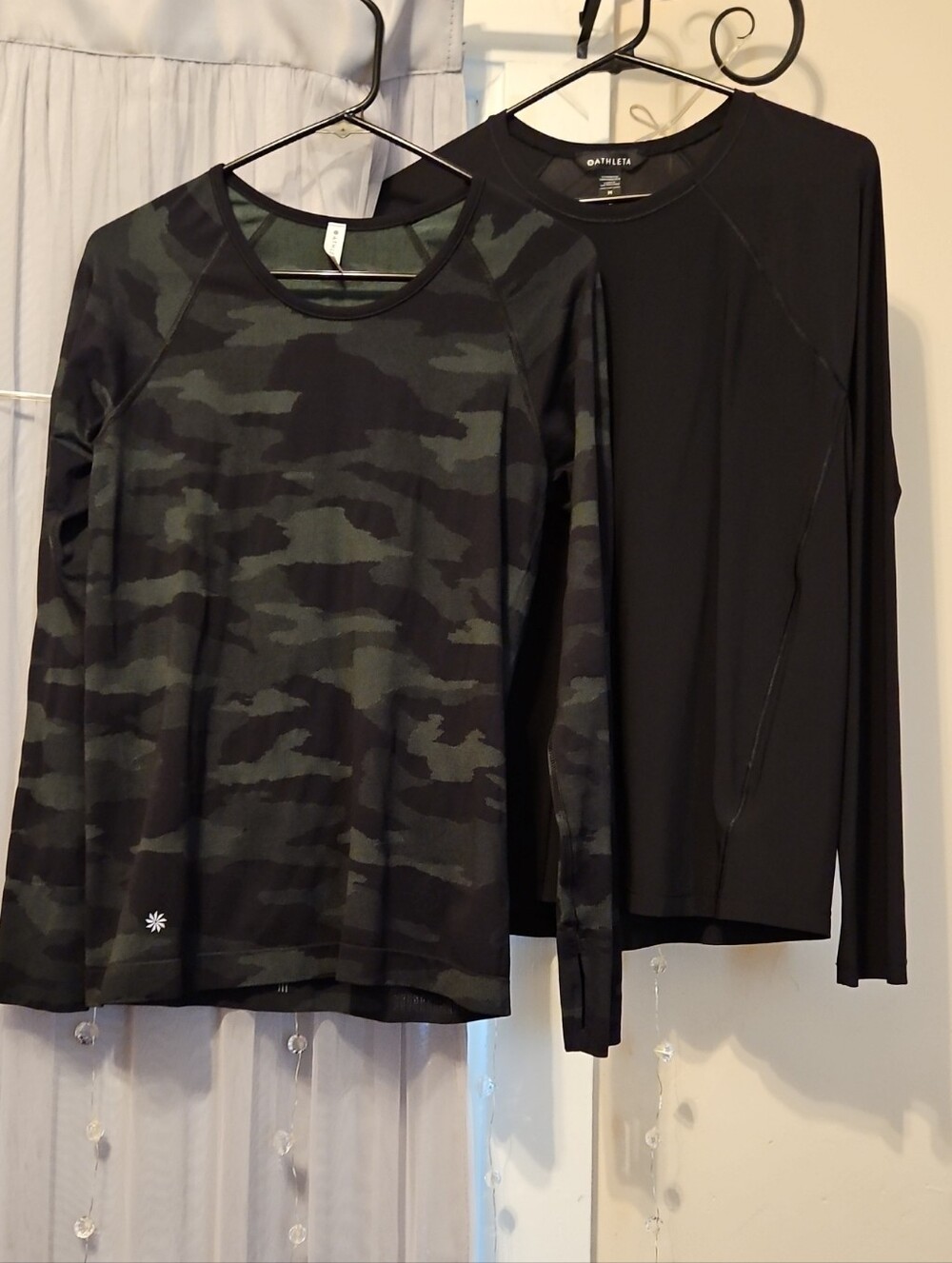 Lot of Athleta Tops - Camo Long Sleeve Athletic Top + Black Athletic Top